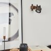 Applique murale Pehefito Gris, Bois foncé, Noir, 1 lumière