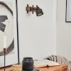 Applique murale Pehefito Gris, Bois foncé, Noir, 1 lumière