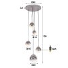 Suspension Eidanger Argent Oxydé, 5 lumières