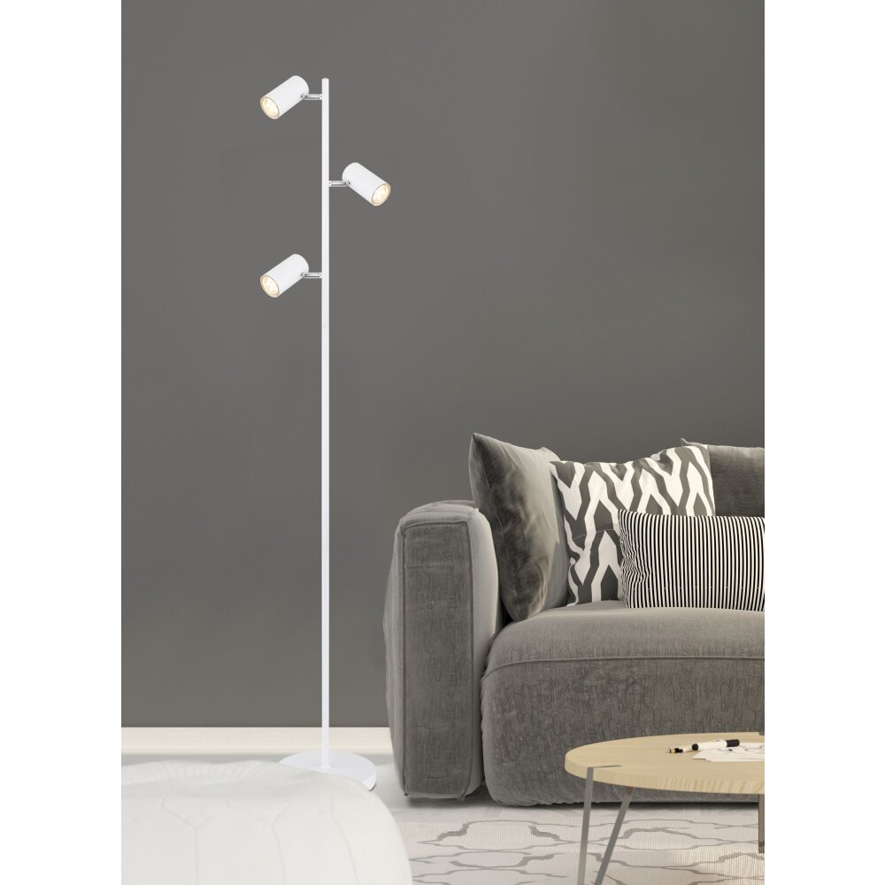 Lampadaire Globo ROBBY Blanc, 3 lumières main product photo