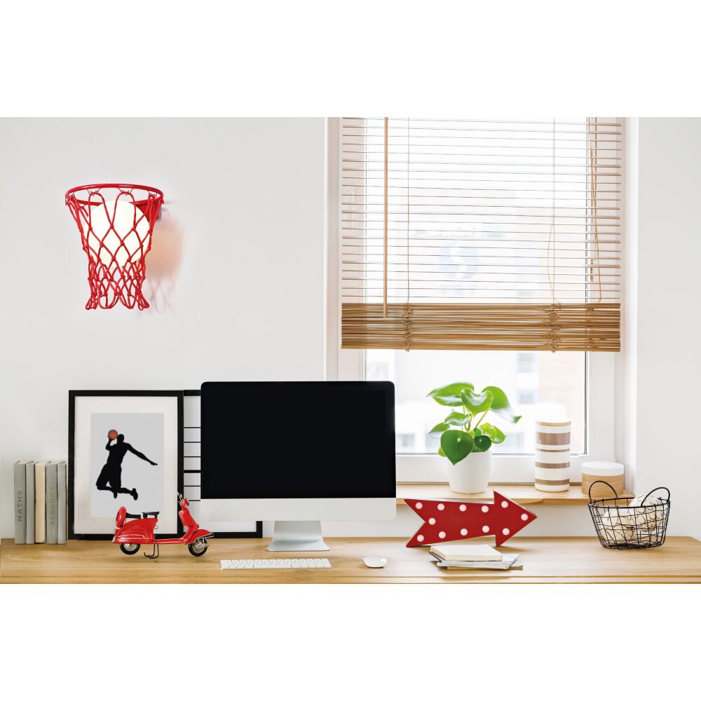 Applique murale Mantra BASKETBALL Rouge, 1 lumière main product photo