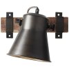 Applique murale Brilliant-Leuchten Decca Bois foncé, Noir, 1 lumière