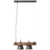 Suspension Brilliant-Leuchten Decca Bois foncé, Noir, 2 lumières