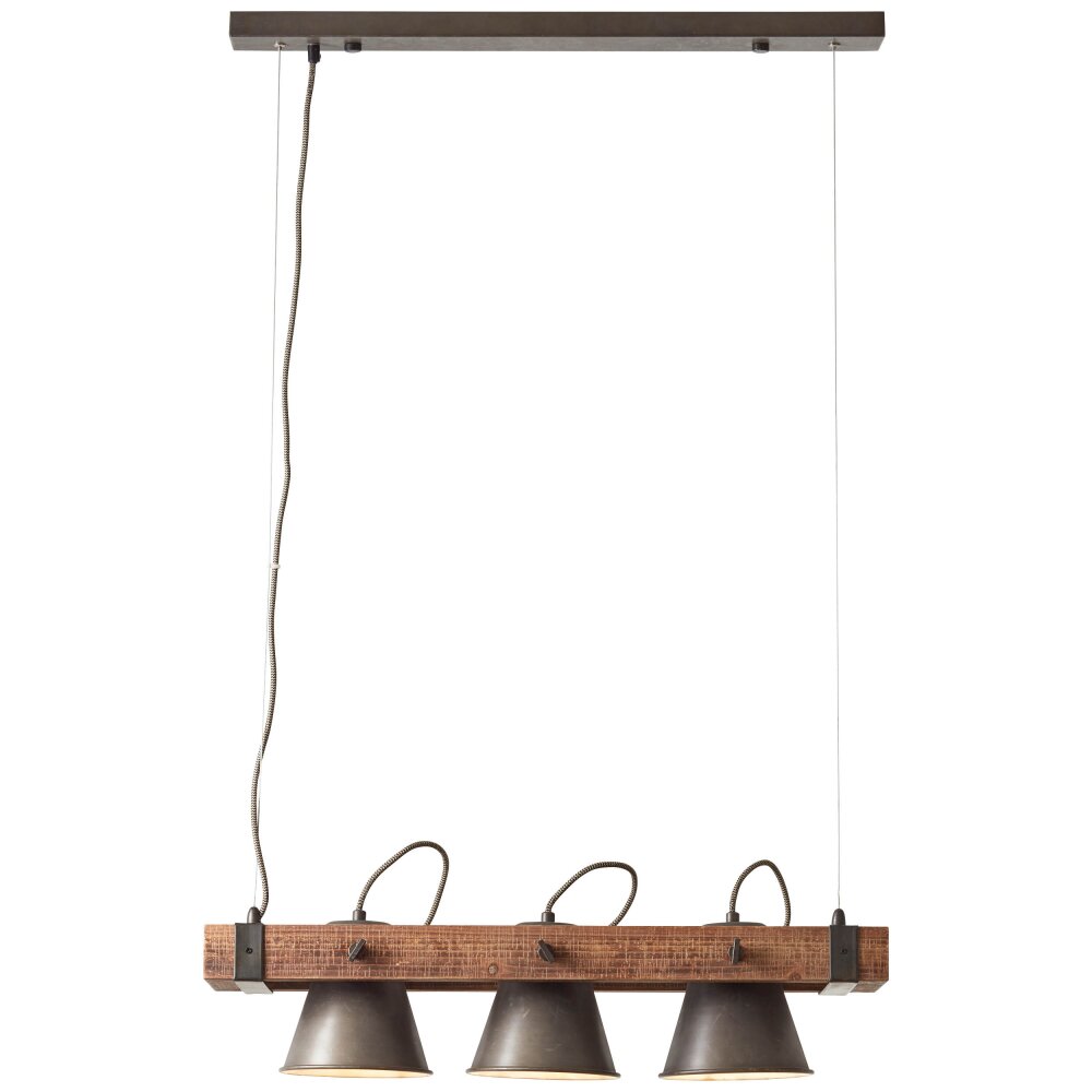 Suspension Brilliant-Leuchten Decca Bois foncé, Noir, 3 lumières main product photo