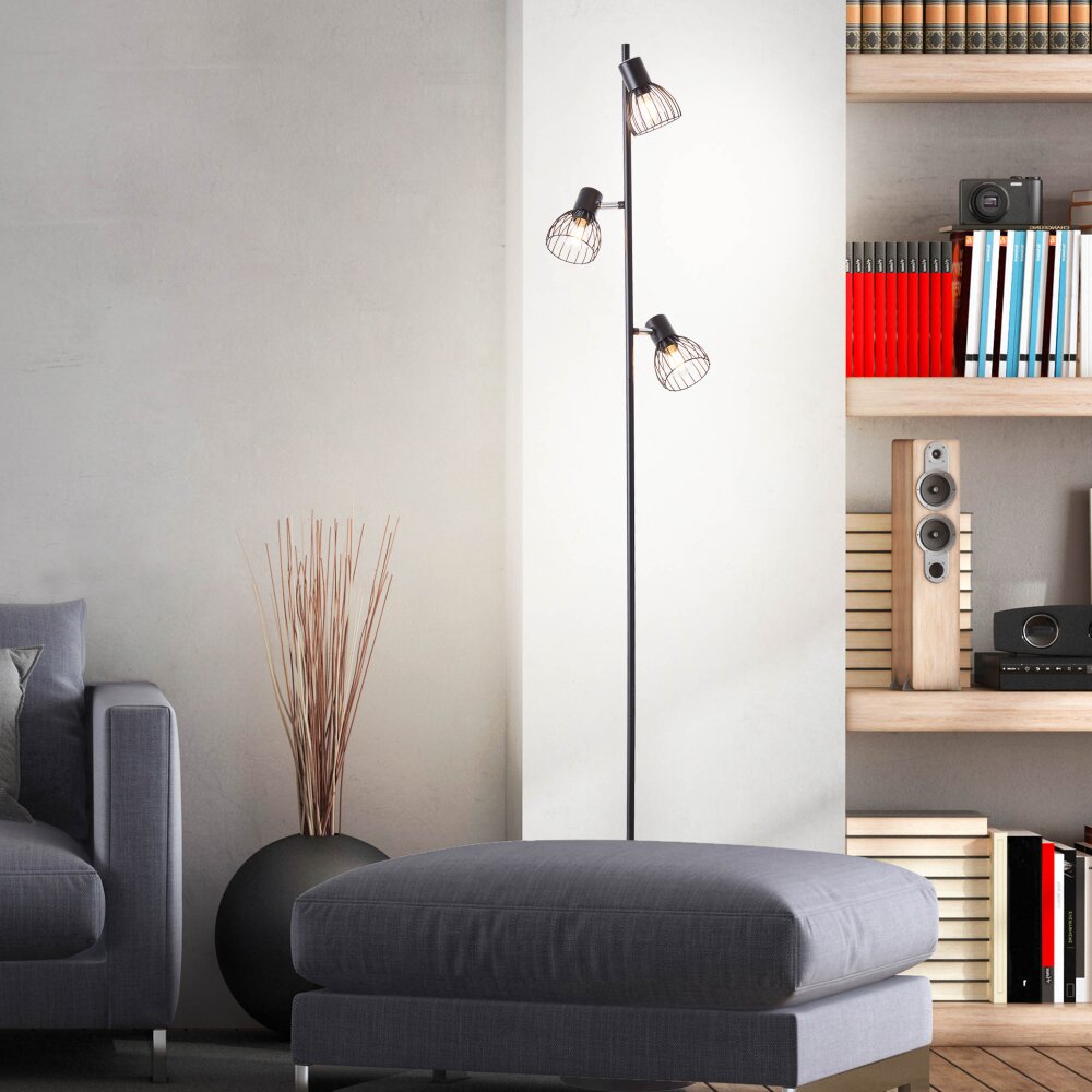 Lampadaire Brilliant-Leuchten Blacky Noir, 3 lumières main product photo
