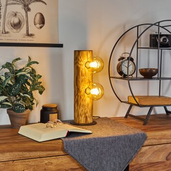 Lampe de table Garrata Écru, Noir, 2 lumières Lampe de table Garrata Écru, Noir, 2 lumières