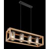Suspension Globo PETTEY Bois foncé, Noir, 4 lumières