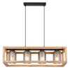 Suspension Globo PETTEY Bois foncé, Noir, 4 lumières