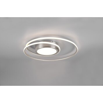 Plafonnier Trio-Leuchten Yava LED Nickel mat, 1 lumière, Télécommandes