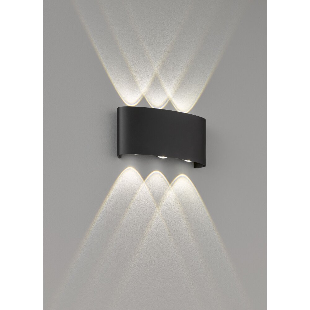 Applique murale d'extérieur Fischer-Honsel Berlin LED Noir, 6 lumières main product photo
