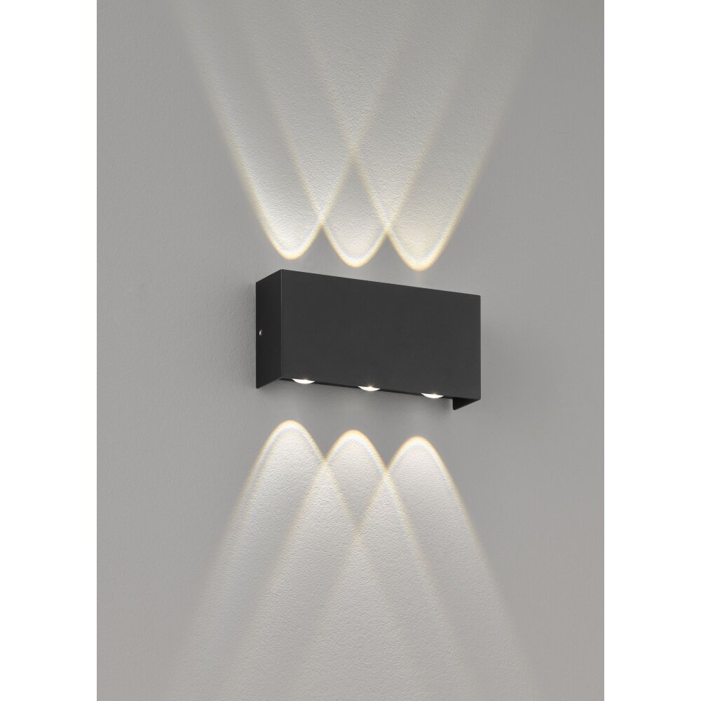 Applique murale d'extérieur Fischer-Honsel Nairobi LED Noir, 2 lumières main product photo