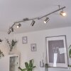 Plafonnier Javel Chrome, Nickel mat, 6 lumières