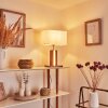 Lampe de table Sangineto Bois foncé, Nickel mat, Blanc, 2 lumières