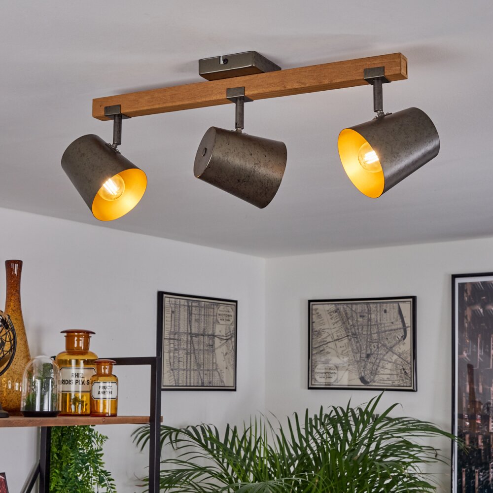 Plafonnier Gressot Écru, Nickel mat, 3 lumières main product photo