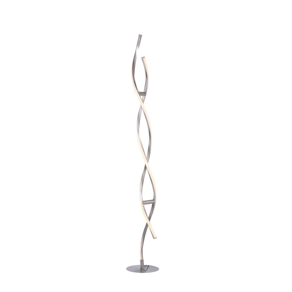 Lampadaire Leuchten-Direkt LOLAsmart-SWING LED Acier brossé, 2 lumières, Télécommandes, Changeur de couleurs main product photo