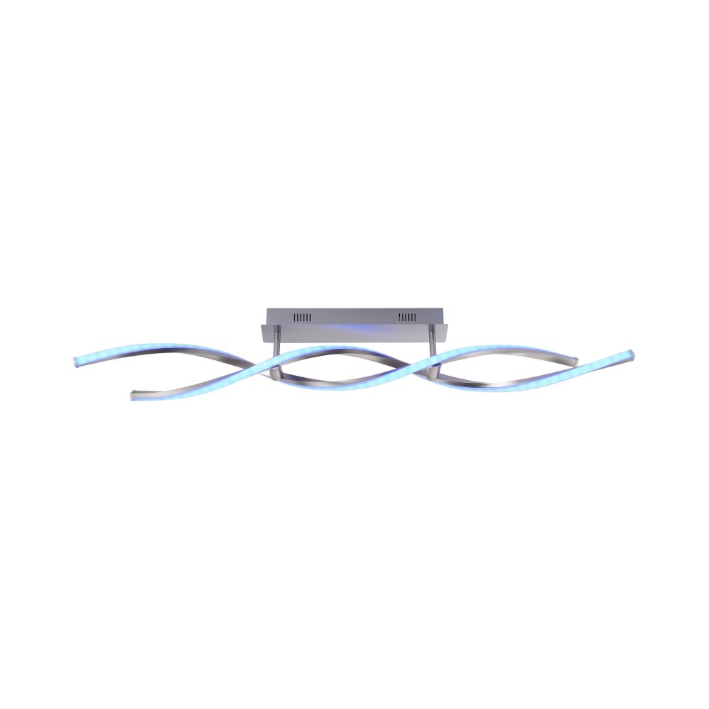 Plafonnier Leuchten-Direkt LOLAsmart-SWING LED Acier brossé, 2 lumières, Télécommandes, Changeur de couleurs main product photo