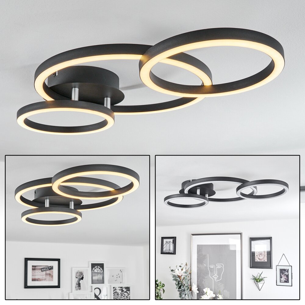 Plafonnier Sorte LED Chrome, Noir, 1 lumière main product photo