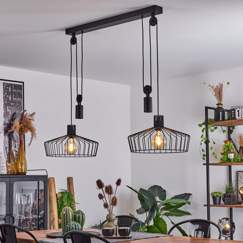 Suspension Ilihuli Noir, 2 lumières main product photo