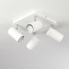 Plafonnier Zuoz Chrome, Blanc, 4 lumières