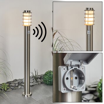 Borne lumineuse Tunes Nickel mat, 1 lumière, Détecteur de mouvement