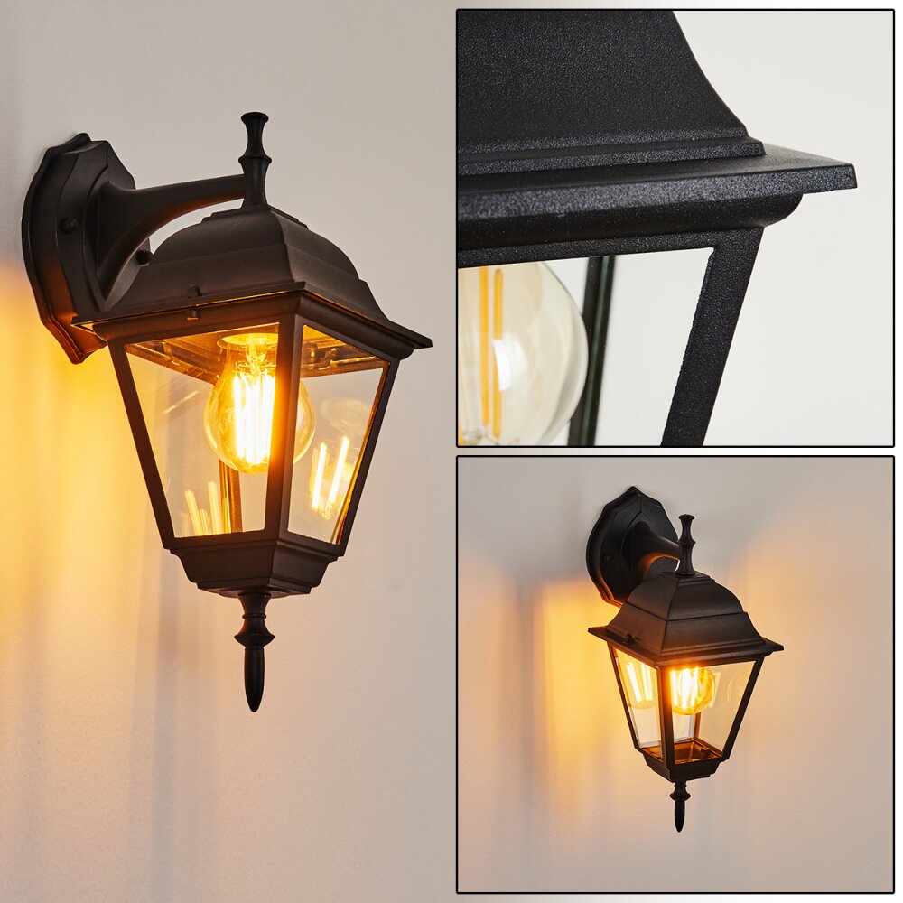 Applique murale d'extérieur Naofe Noir, 1 lumière main product photo