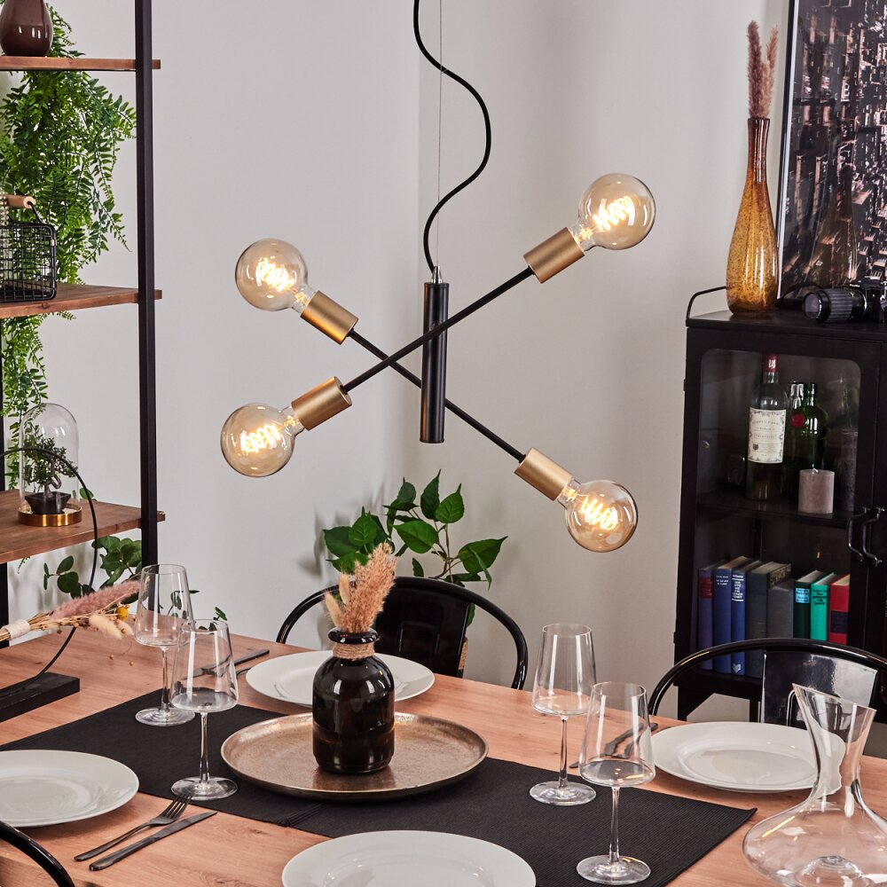 Suspension Gryon Laiton, Noir, 4 lumières main product photo
