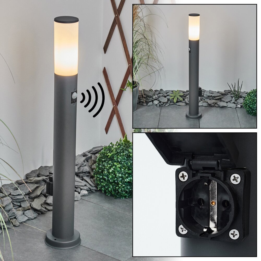 Borne lumineuse Caserta Anthracite, 1 lumière, Détecteur de mouvement main product photo