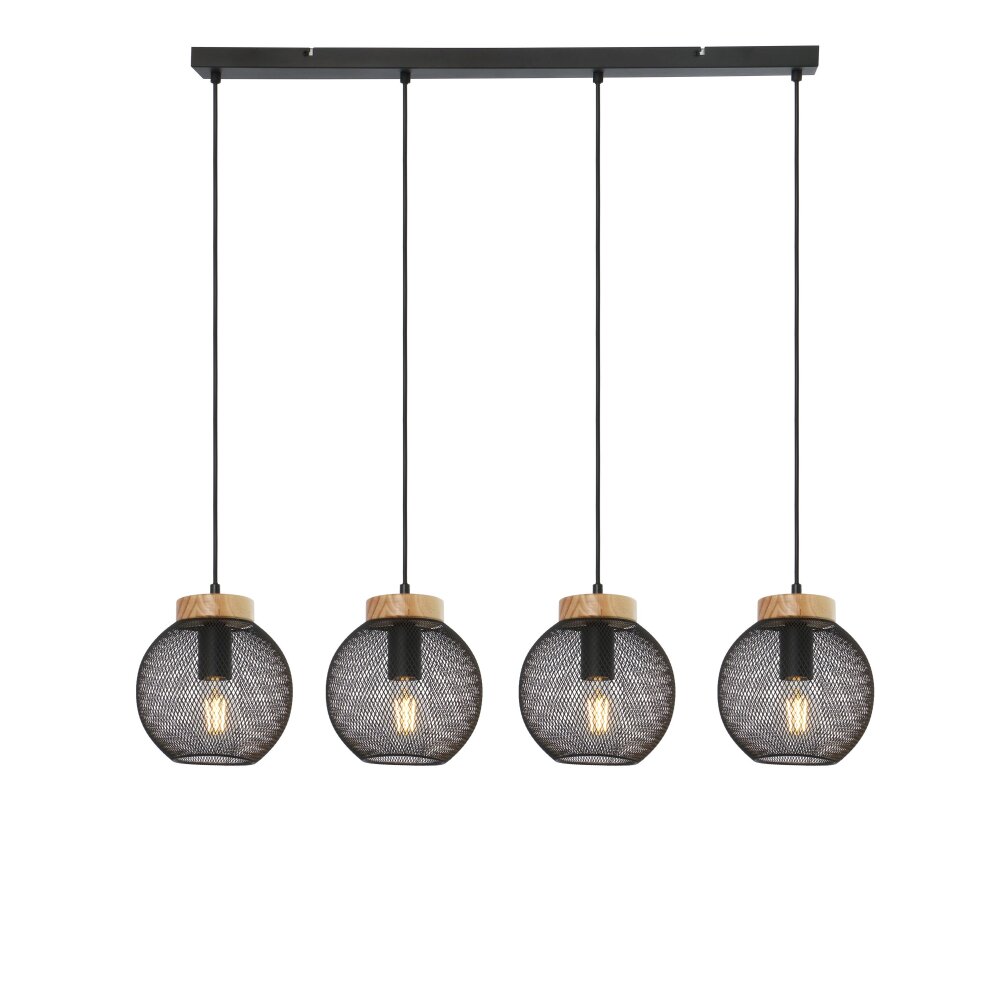 Suspension Globo PABLO Noir, 4 lumières main product photo