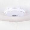 Plafonnier Cham LED Chrome, Blanc, 2 lumières, Télécommandes, Changeur de couleurs