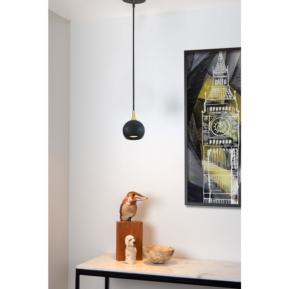 Suspension Lucide FAVORI Noir, 1 lumière main product photo