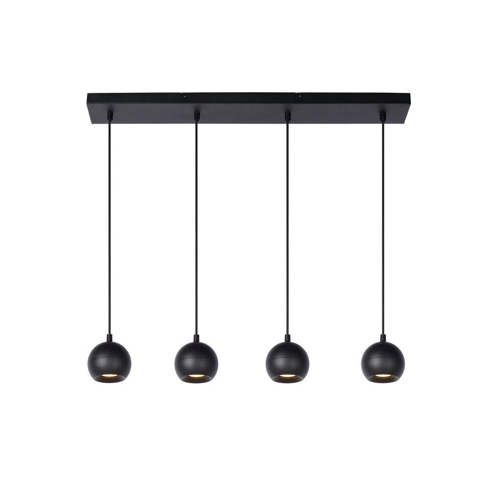 Suspension Lucide FAVORI Noir, 4 lumières main product photo