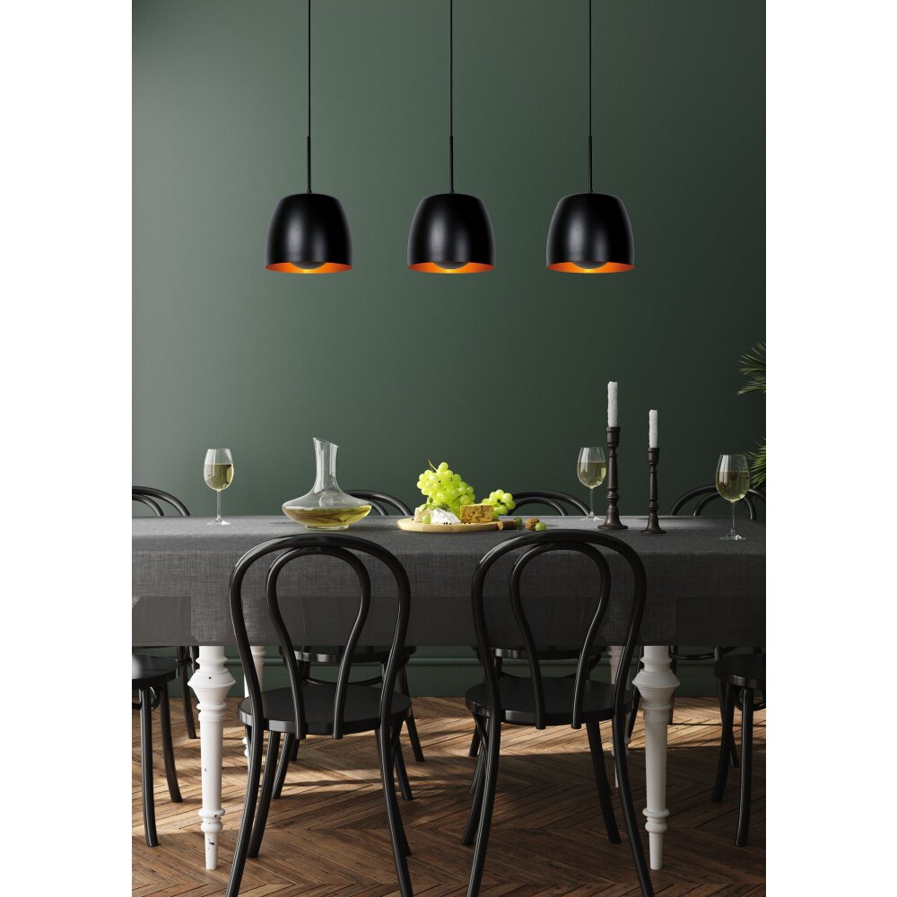 Suspension Lucide NOLAN Noir, 3 lumières main product photo