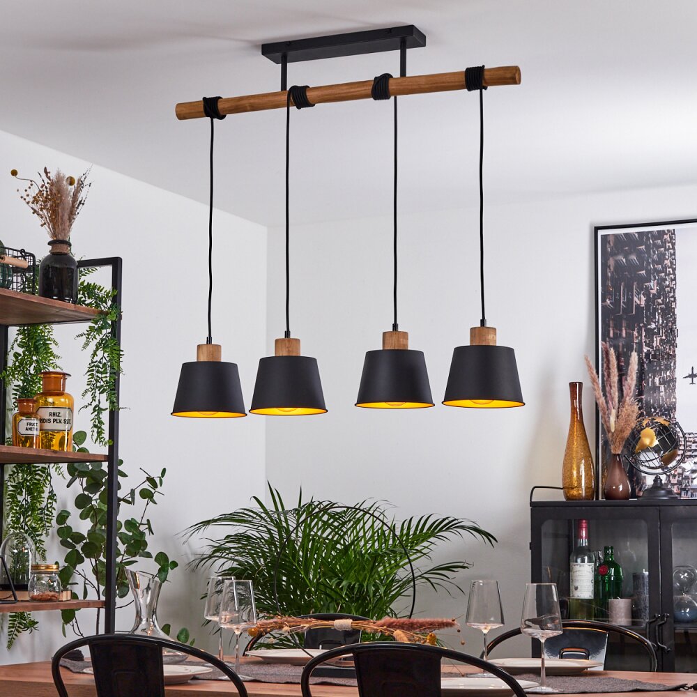 Suspension Tatodere Brun, Noir, 4 lumières main product photo