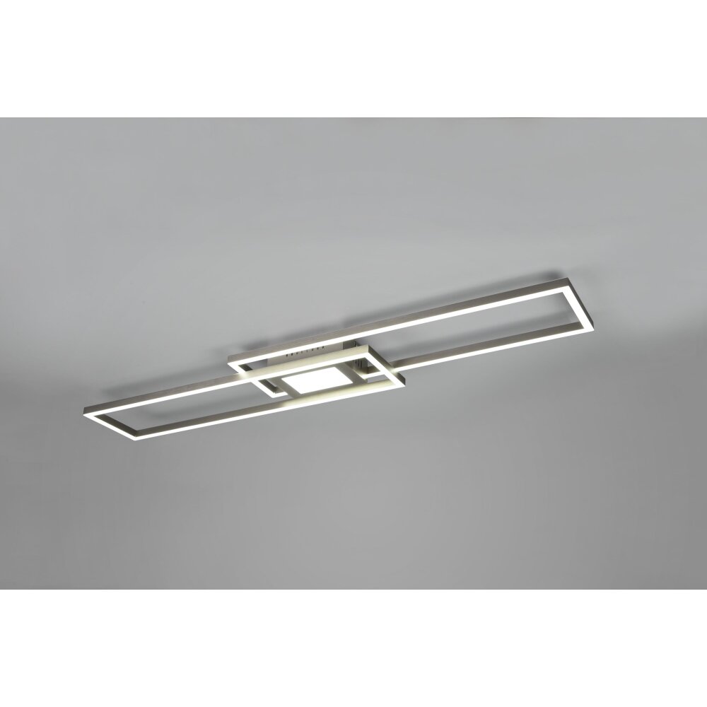 Plafonnier Trio-Leuchten Ganado LED Nickel mat, 2 lumières, Télécommandes, Changeur de couleurs main product photo