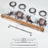 Plafonnier Herford Bois foncé, 4 lumières