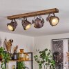 Plafonnier Herford Bois foncé, 4 lumières