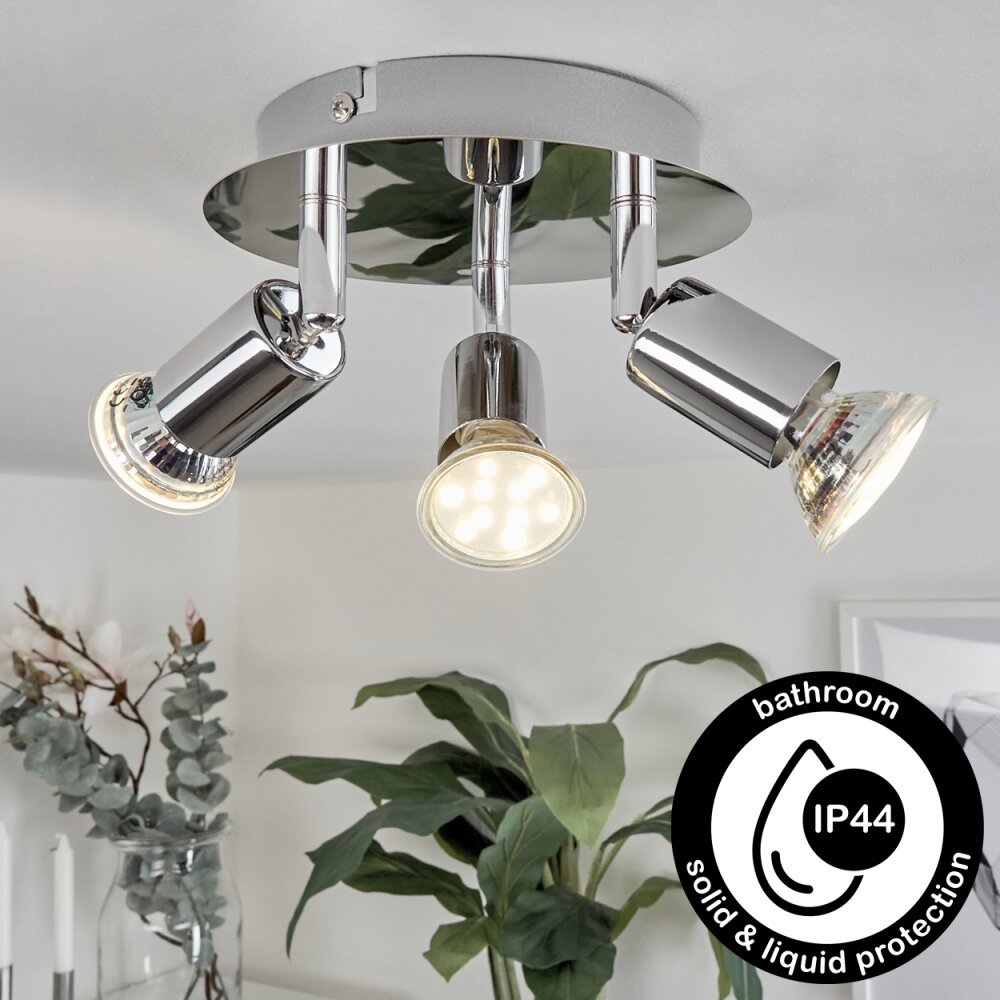 Plafonnier Morges LED Chrome, 3 lumières main product photo