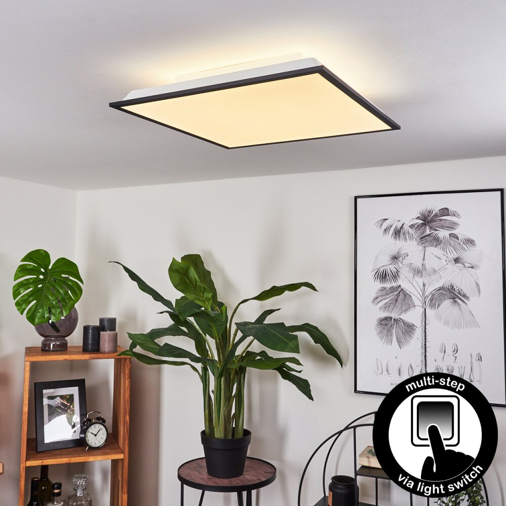 Plafonnier Salmi LED Noir, Blanc, 2 lumières main product photo