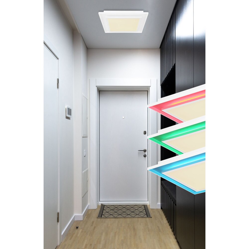 Plafonnier Globo MURPHY LED Blanc, 1 lumière, Télécommandes, Changeur de couleurs main product photo