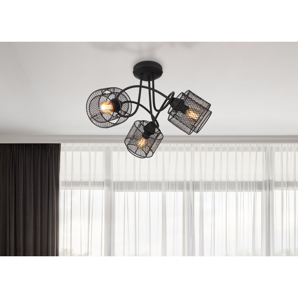 Plafonnier Globo AUGUSTIN Noir, 3 lumières main product photo