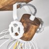 Plafonnier Orny Bois foncé, Blanc, 4 lumières