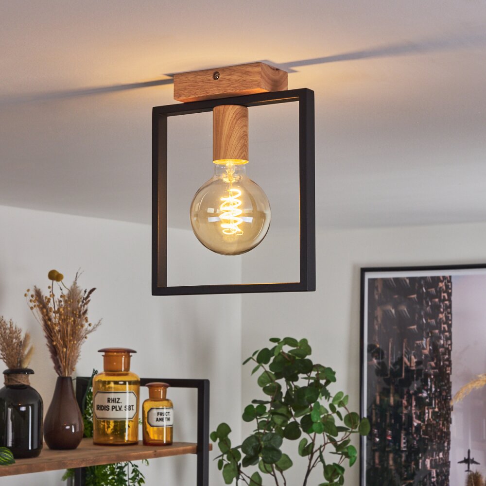 Plafonnier Bergo Couleur bois, Écru, Noir, 1 lumière main product photo