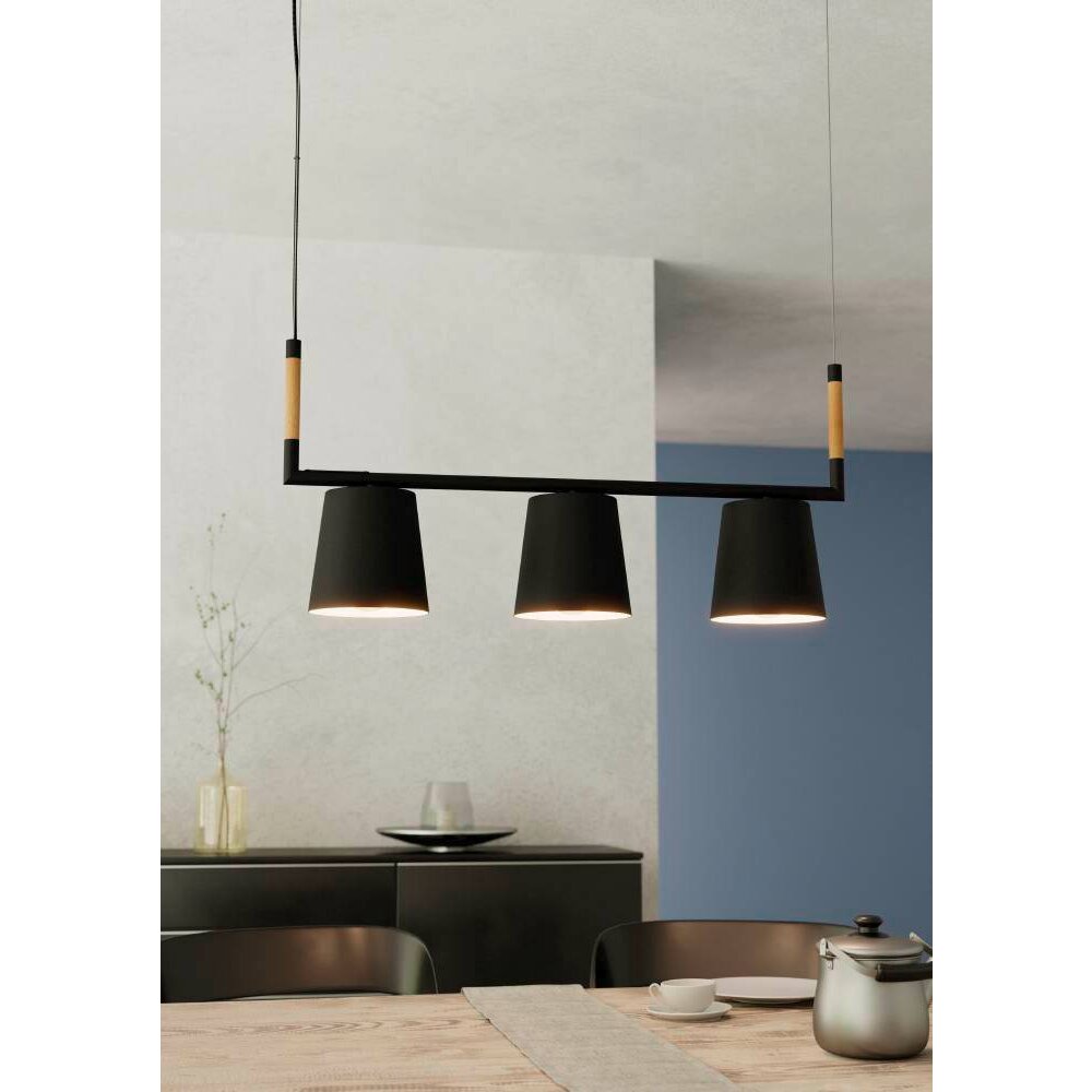 Suspension Eglo-Leuchten LACEY Brun, Noir, 3 lumières main product photo