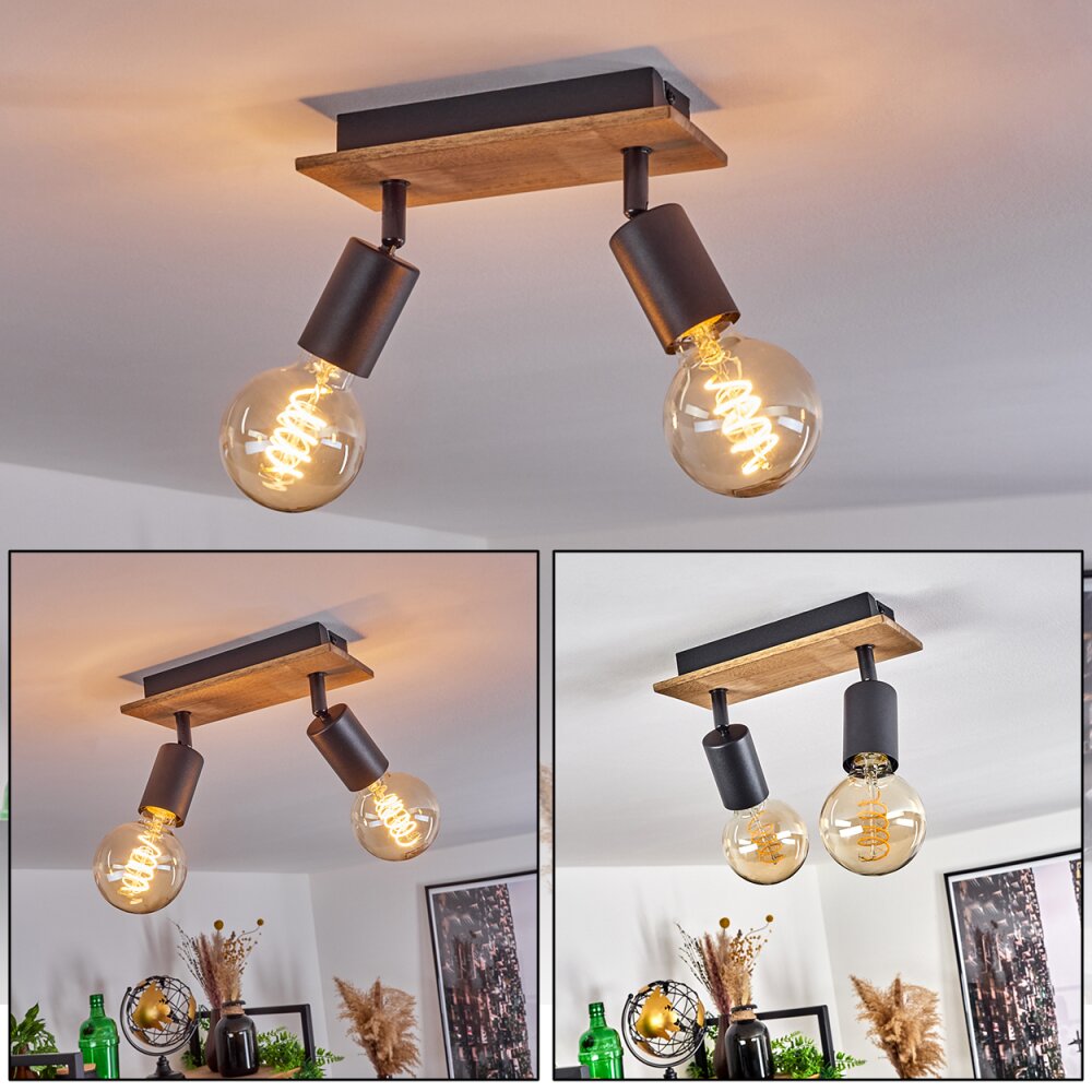 Plafonnier Maidford Écru, Noir, 2 lumières main product photo