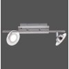 Plafonnier Leuchten Direkt LOLA-MIKE LED Acier inoxydable, 2 lumières, Télécommandes, Changeur de couleurs