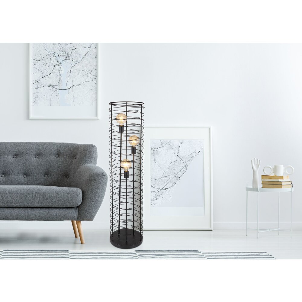 Lampadaire Globo TILLY Noir, 3 lumières main product photo