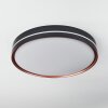 Plafonnier Cachalot LED Cuivre, Noir, 1 lumière, Télécommandes, Changeur de couleurs