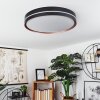 Plafonnier Cachalot LED Cuivre, Noir, 1 lumière, Télécommandes, Changeur de couleurs