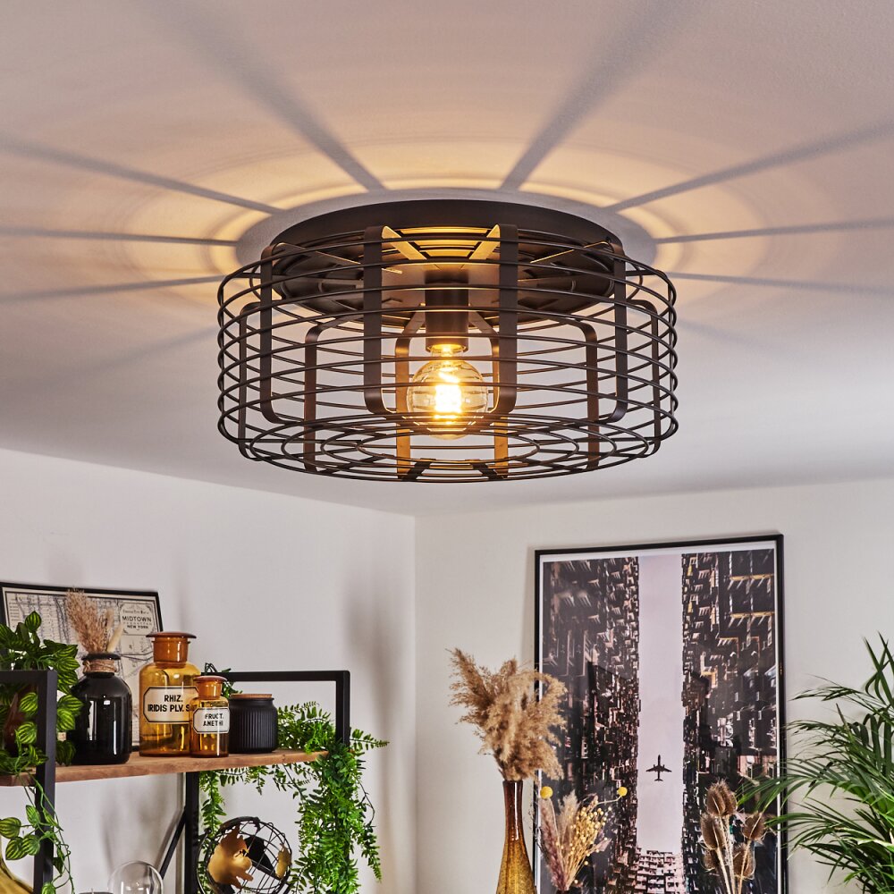 Plafonnier Sooke Noir, 1 lumière main product photo