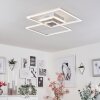 Plafonnier Lithgow LED Argenté, 2 lumières, Télécommandes, Changeur de couleurs